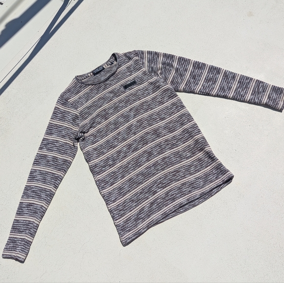 Philipp Plein | Logo Pullover Crewneck Sweater Striped Large B&W Cotton Vintage - Picture 11 of 11